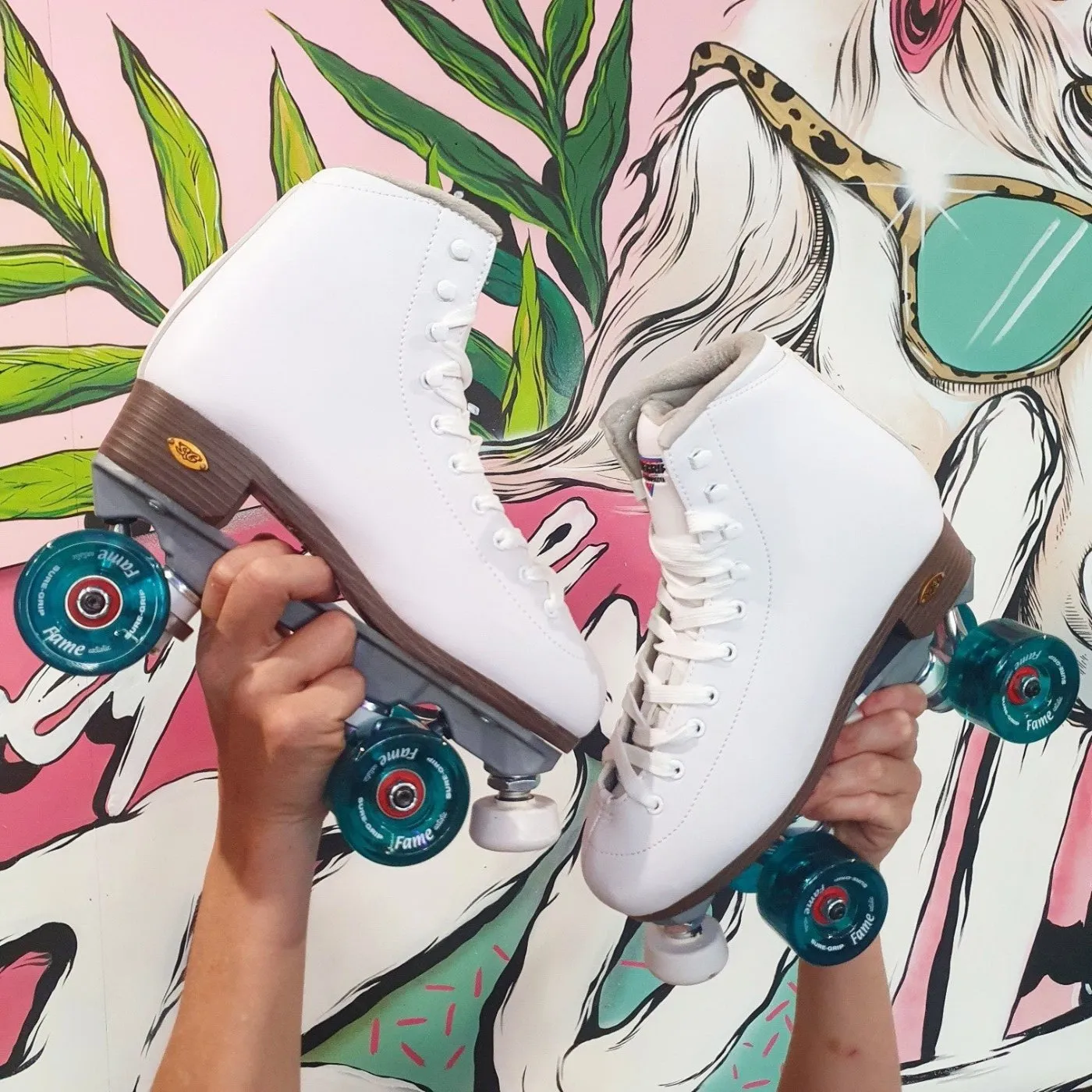 Sure-Grip Fame White Roller Skates