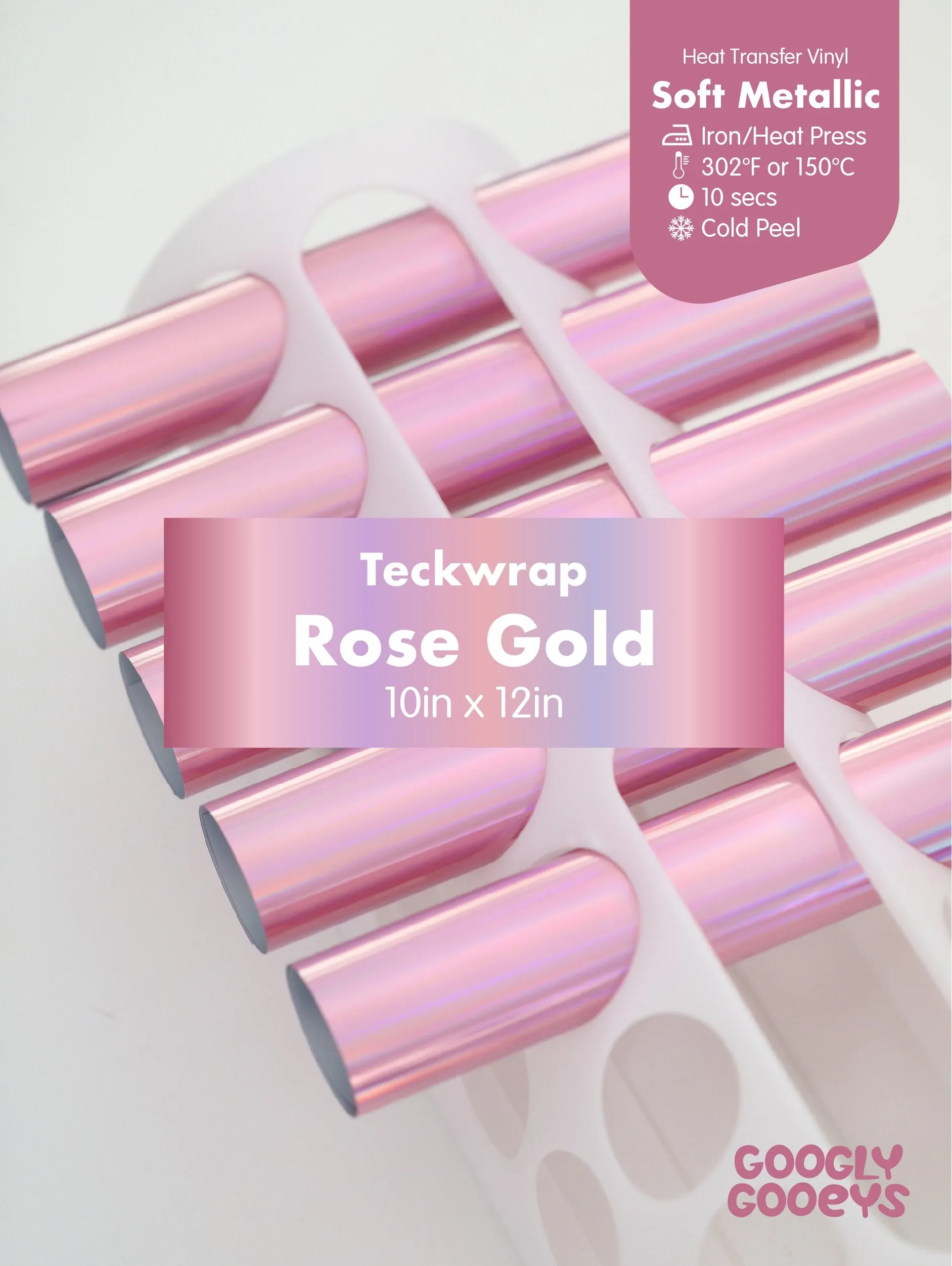 Teckwrap Soft Metallic HTV Heat Transfer Iron-on Vinyl|10x12in Sheet