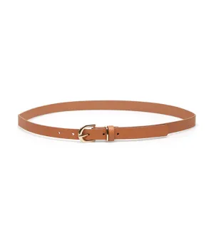 Texture Belt with Golden Buckle Brown