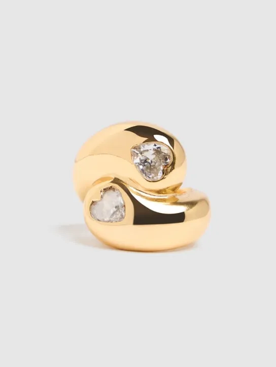 Timeless Pearly   Crystal chunky ring 