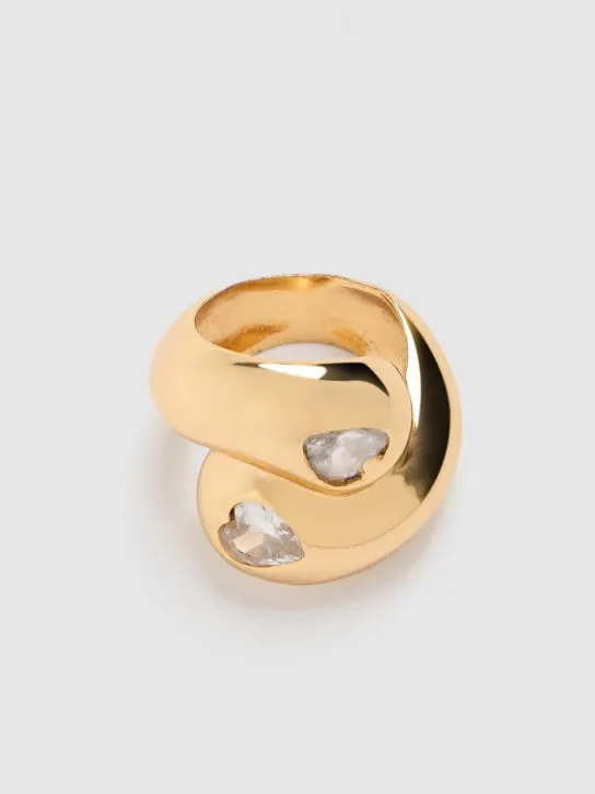 Timeless Pearly   Crystal chunky ring 