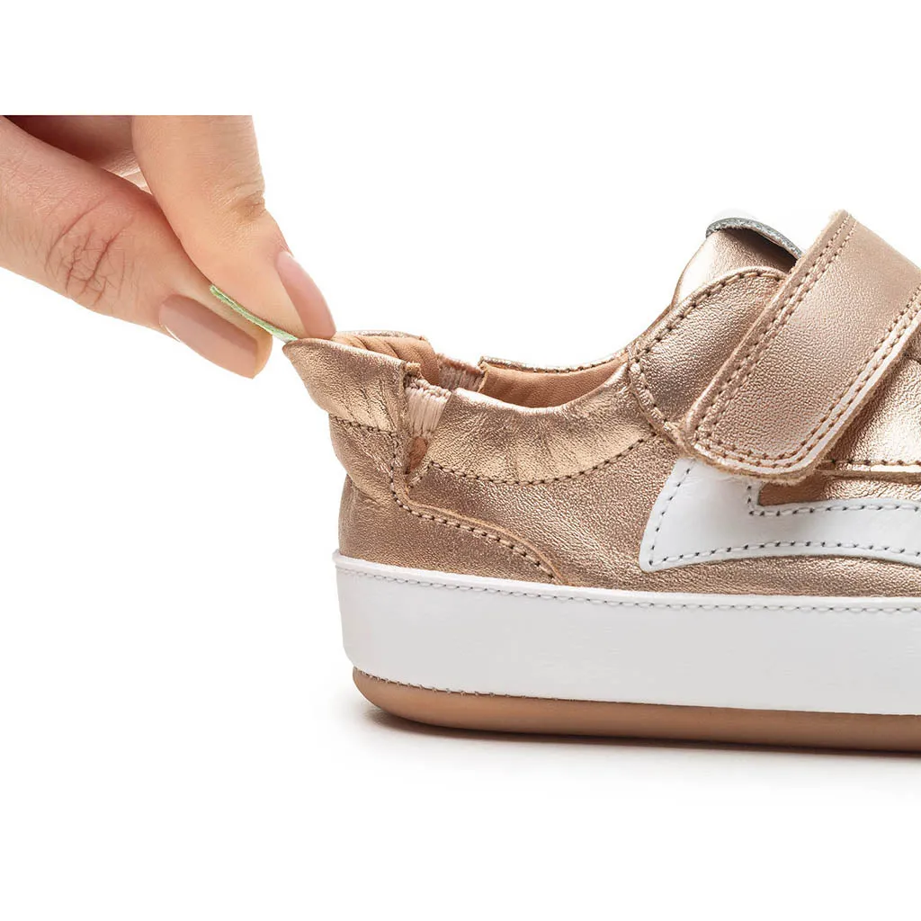 Tip Toey Joey Girl's Landy Sneakers - Metallic Salmon / White / Metallic Salmon