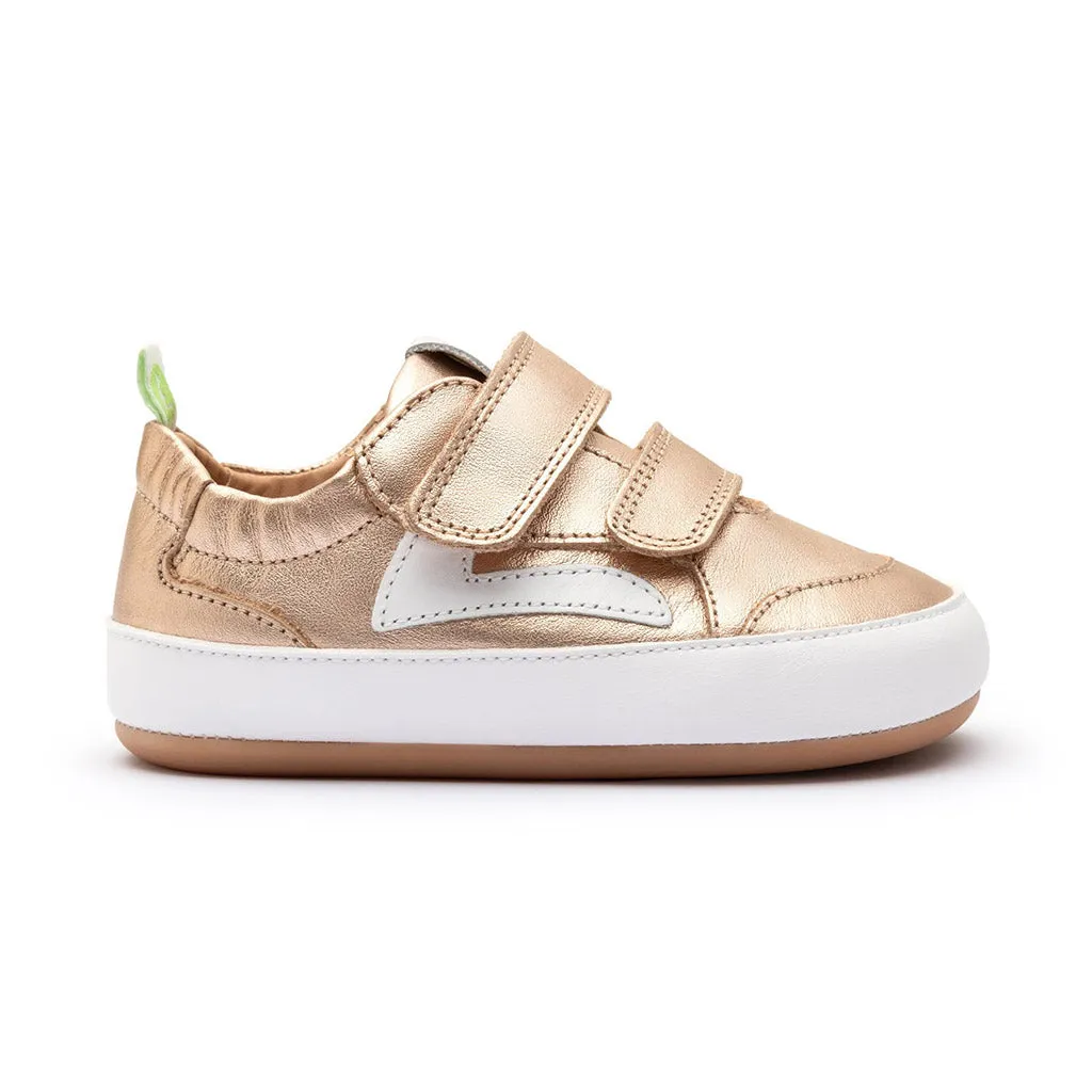 Tip Toey Joey Girl's Landy Sneakers - Metallic Salmon / White / Metallic Salmon