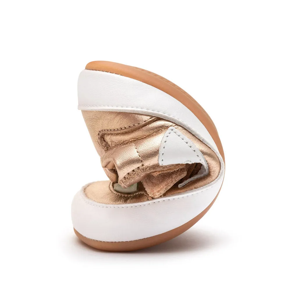Tip Toey Joey Girl's Landy Sneakers - Metallic Salmon / White / Metallic Salmon