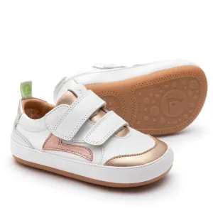 Tip Toey Joey Girl's Landy Sneakers - White / Rose Gold / Metallic Salmon