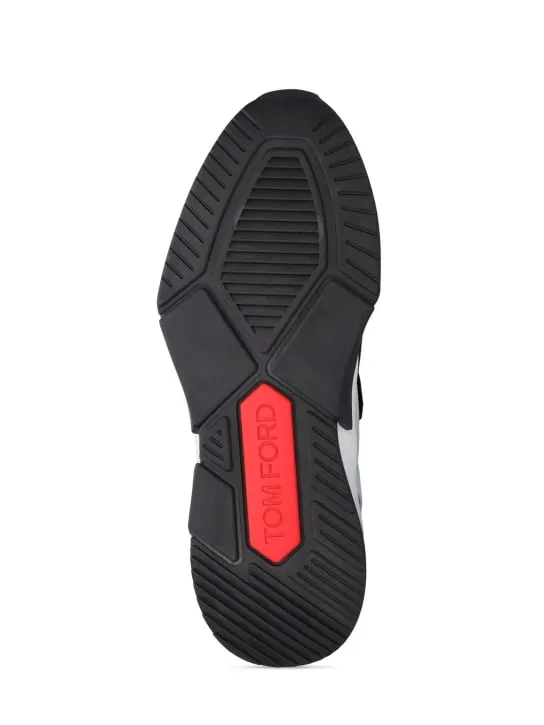 Tom Ford   Alcantara tech &amp; leather low sneakers 