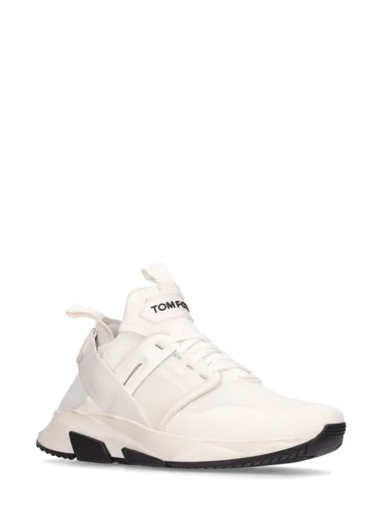 Tom Ford   Alcantara tech &amp; leather low sneakers 