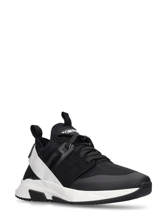 Tom Ford   Alcantara tech &amp; leather low sneakers 