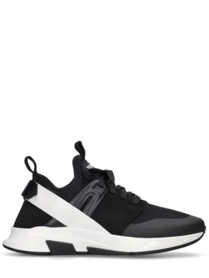 Tom Ford   Alcantara tech &amp; leather low sneakers 
