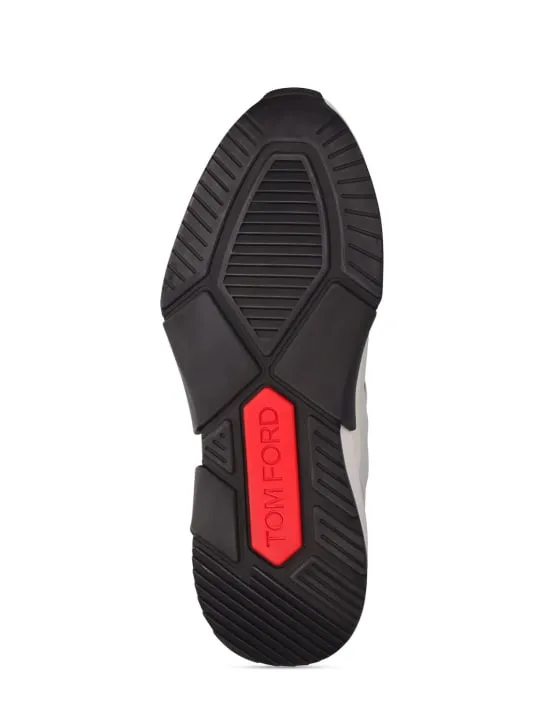 Tom Ford   Alcantara tech &amp; leather low sneakers 