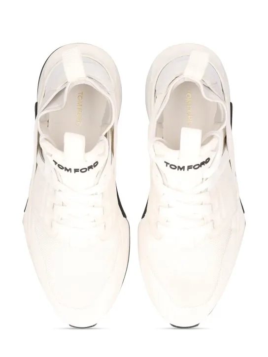 Tom Ford   Alcantara tech &amp; leather low sneakers 