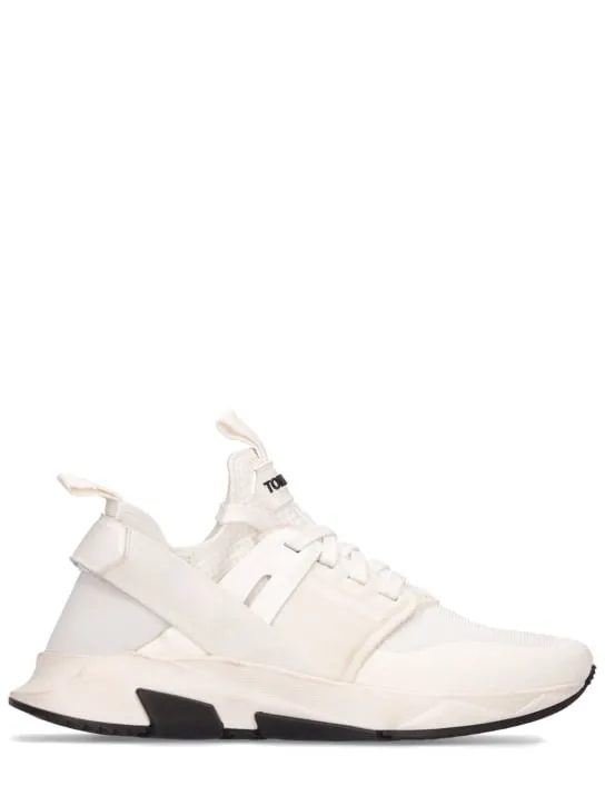 Tom Ford   Alcantara tech &amp; leather low sneakers 