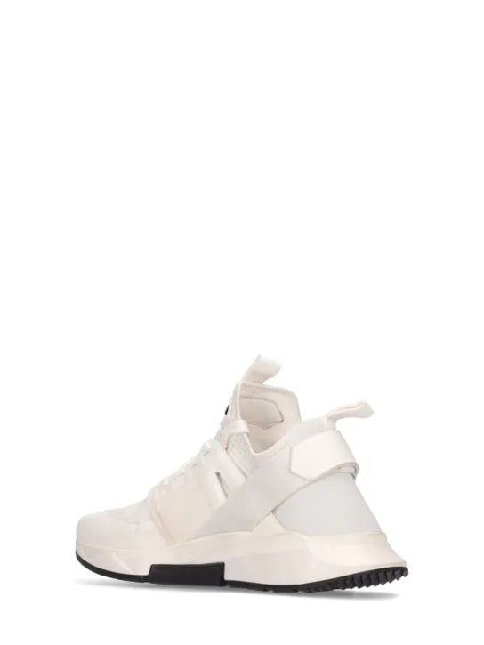 Tom Ford   Alcantara tech &amp; leather low sneakers 