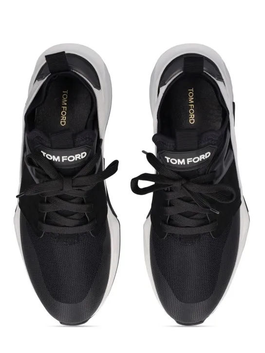 Tom Ford   Alcantara tech &amp; leather low sneakers 