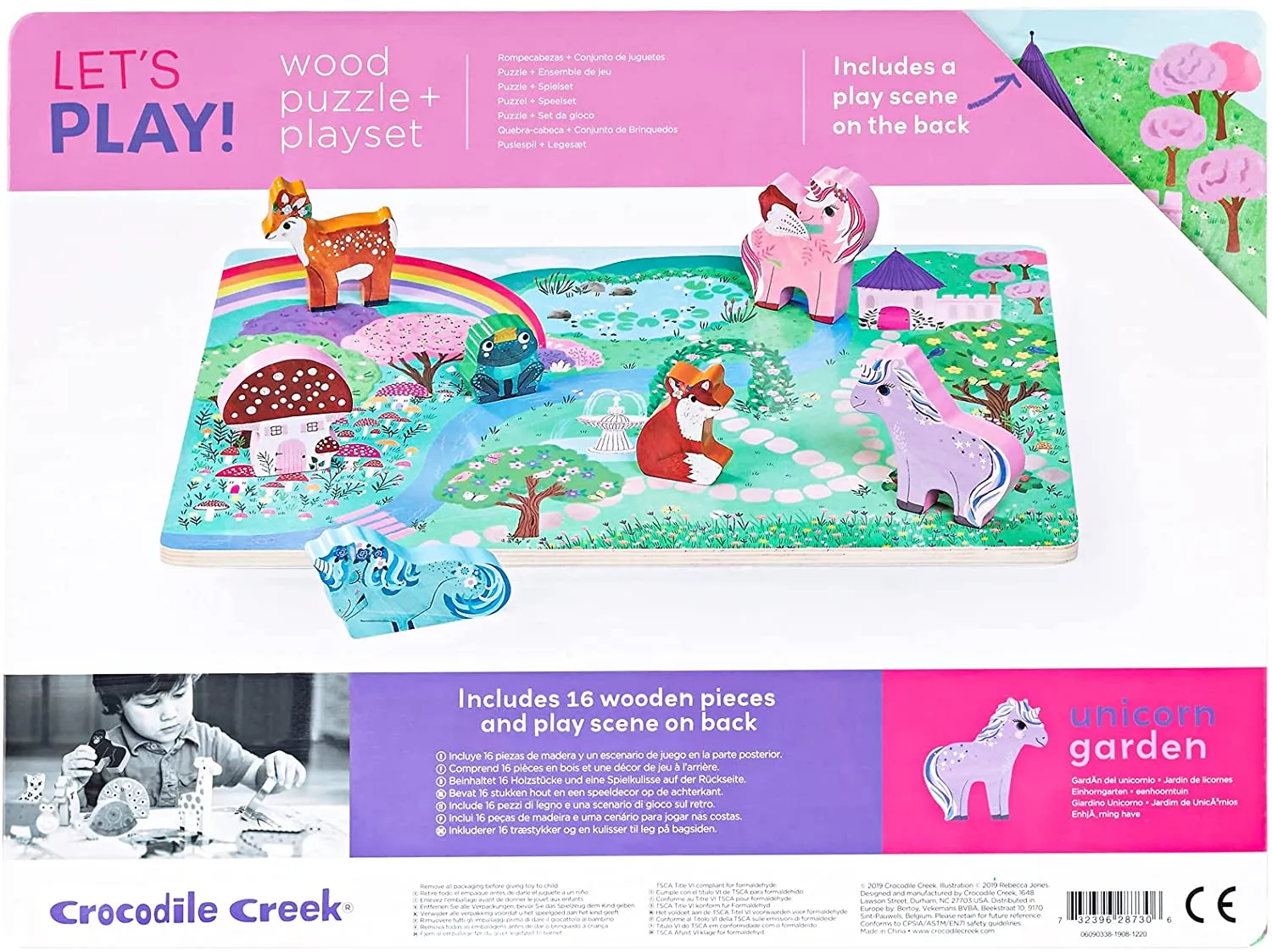 Unicorn Garden Wood Puzzle
