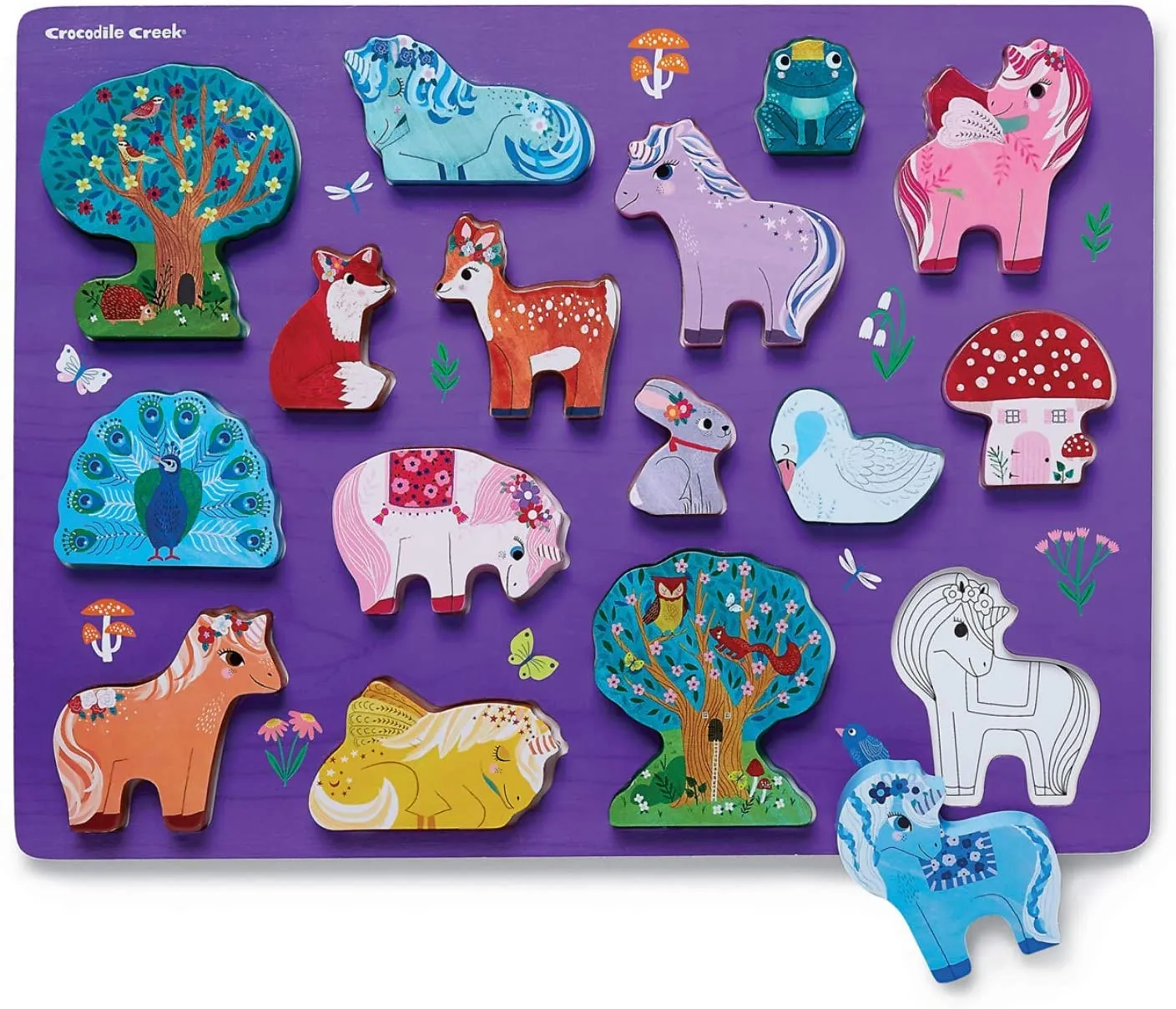 Unicorn Garden Wood Puzzle