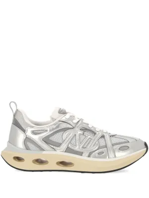 VLogo panelled lace-up sneakers