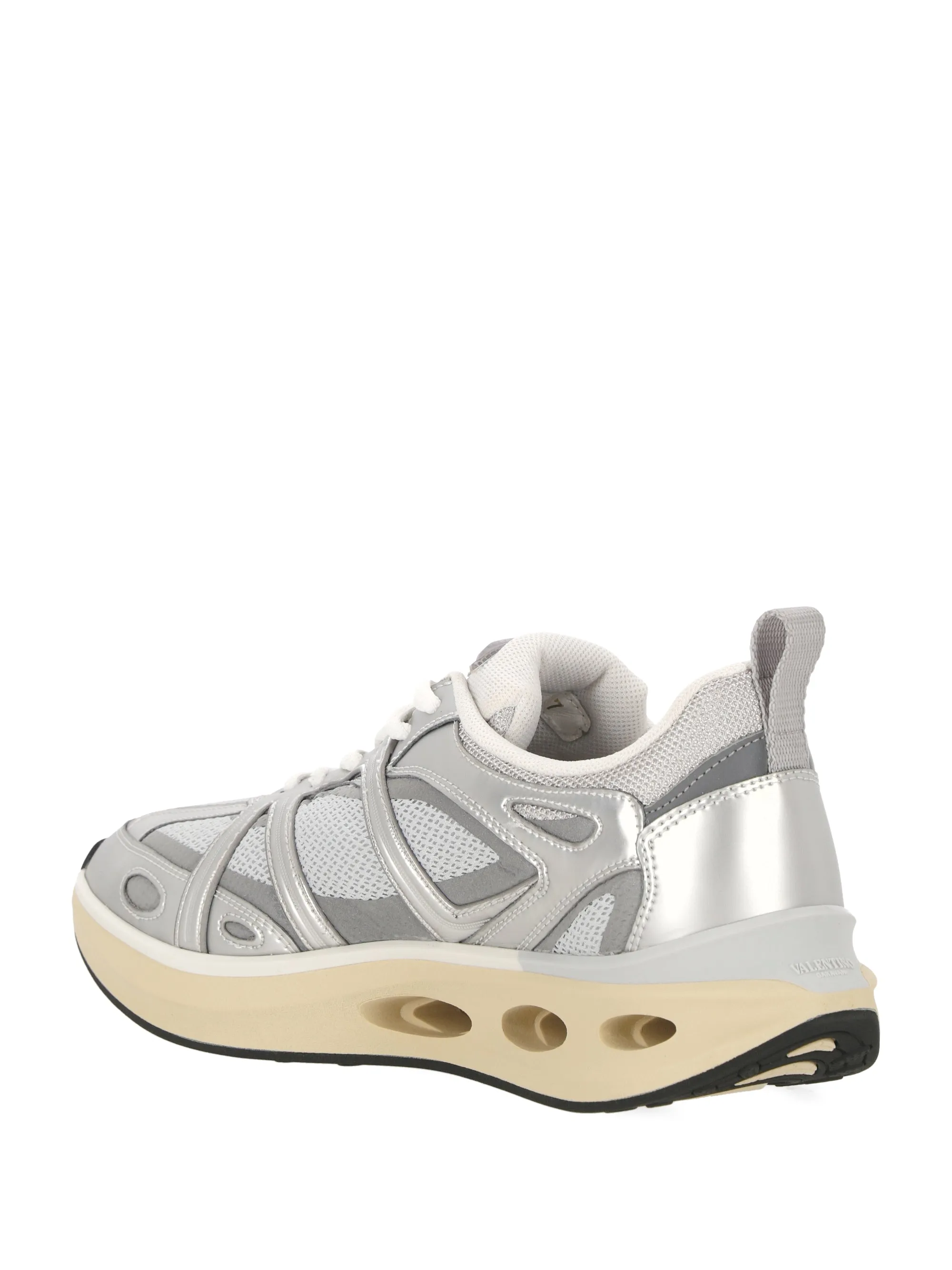 VLogo panelled lace-up sneakers