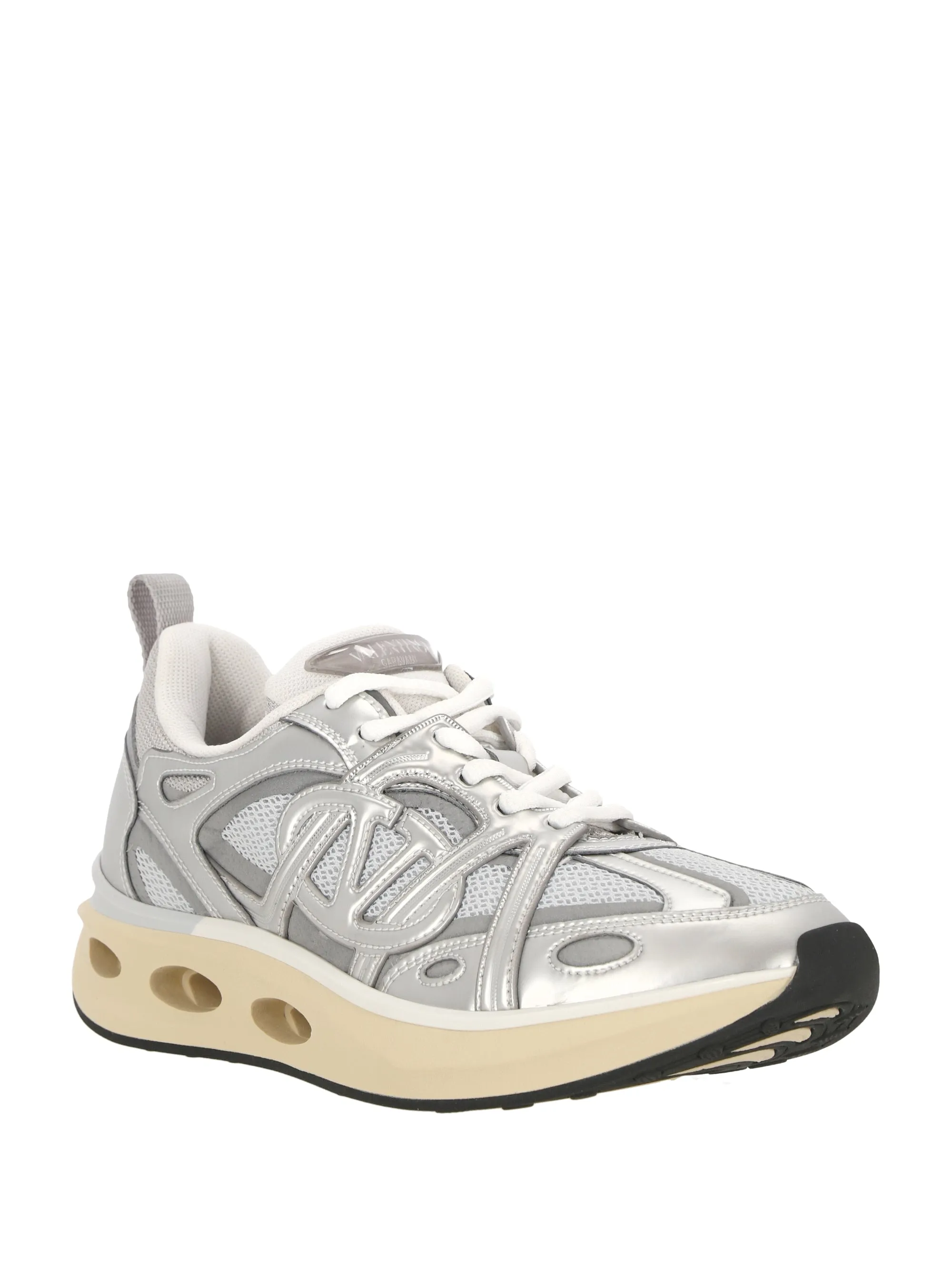 VLogo panelled lace-up sneakers