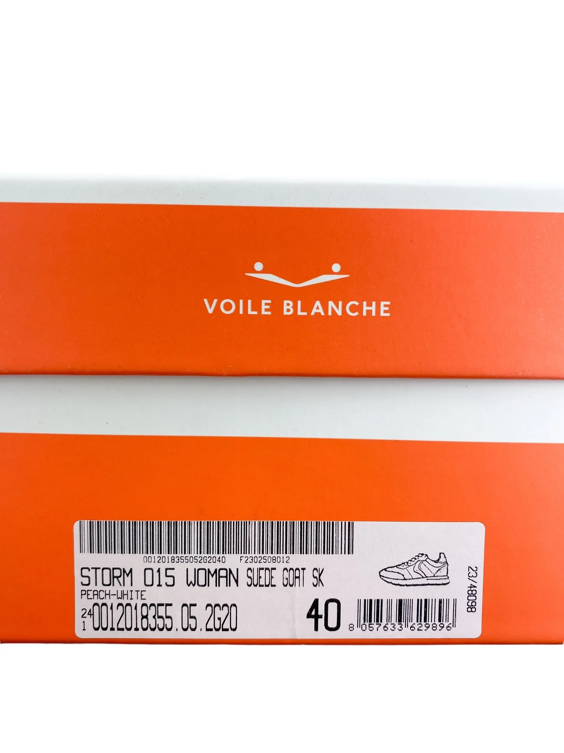 Voile Blanche Women's Storm 015 Suede Goat Sneaker Peach White Size 40 (10)