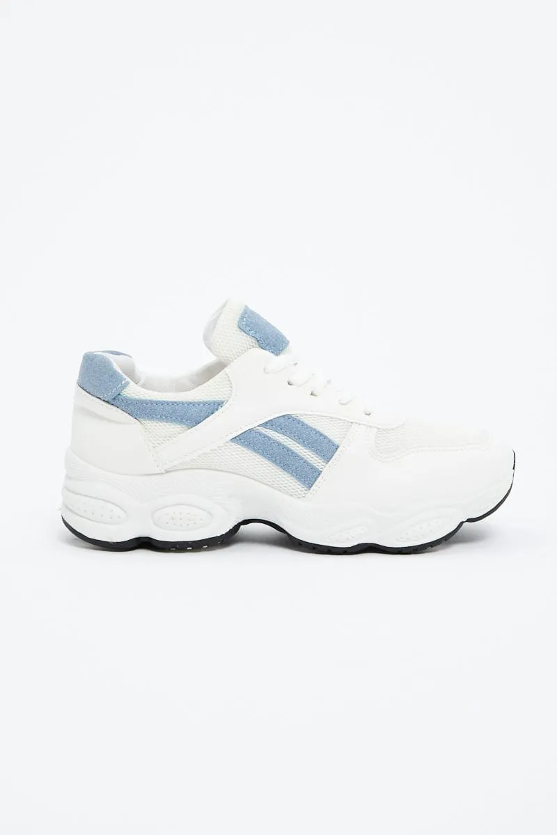 White Colourblock Chunky Sneakers
