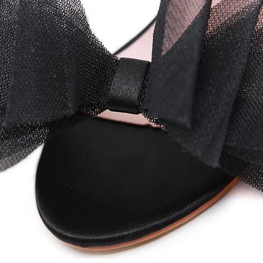 Women bow peep toe buckle ankle strap stiletto heels