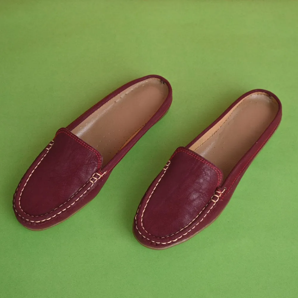 Women's Essen Style Open Back Moccasin Shoes