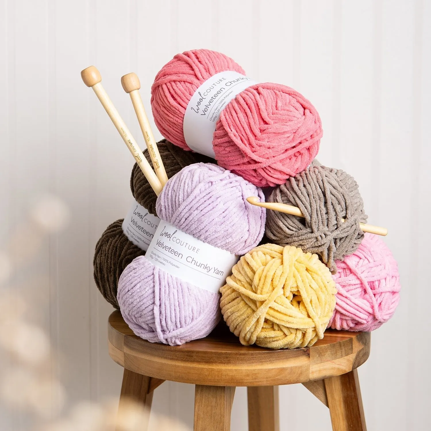 WONKY Velveteen Chunky Yarn 100g Ball