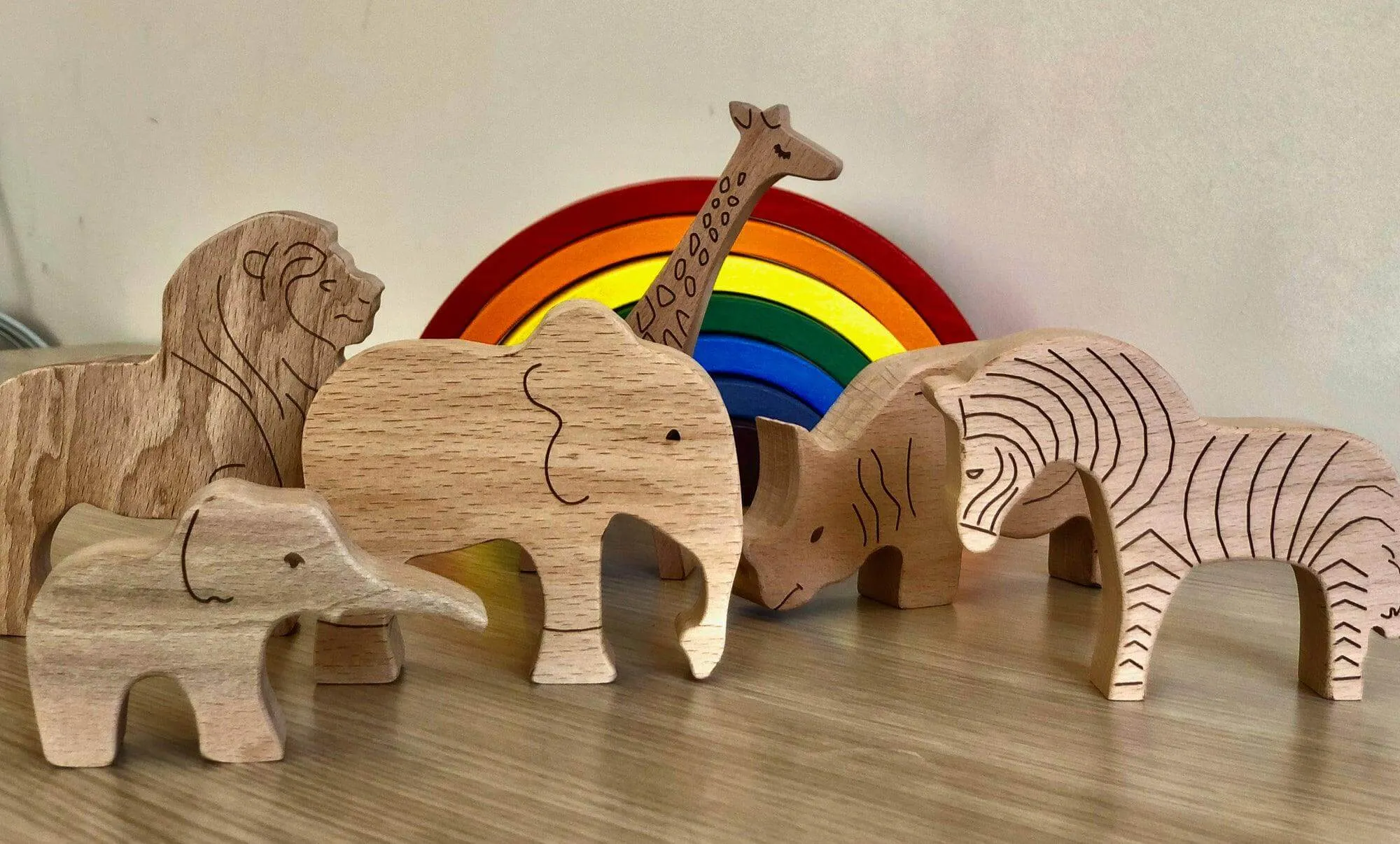 Wooden Safari Animals Set