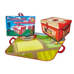 ZipBin Farmland Toy Box Playset
